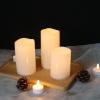 imageEldnacele Waterproof Flameless Flickering Candles with Remote and Timer Battery Operated LED Pillar Candles Indoor Outdoor White Plastic Candles Pack of 4 Wedding Dinner Home Decor D3 x H4 5quot 6quot 8quot3 PACK