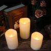 imageEldnacele Waterproof Flameless Flickering Candles with Remote and Timer Battery Operated LED Pillar Candles Indoor Outdoor White Plastic Candles Pack of 4 Wedding Dinner Home Decor D3 x H4 5quot 6quot 8quot3 PACK
