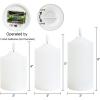 imageEldnacele Waterproof Flameless Flickering Candles with Remote and Timer Battery Operated LED Pillar Candles Indoor Outdoor White Plastic Candles Pack of 4 Wedding Dinner Home Decor D3 x H4 5quot 6quot 8quot3 Pack Waterproof
