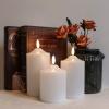 imageEldnacele Waterproof Flameless Flickering Candles with Remote and Timer Battery Operated LED Pillar Candles Indoor Outdoor White Plastic Candles Pack of 4 Wedding Dinner Home Decor D3 x H4 5quot 6quot 8quot3 Pack Waterproof