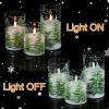 imageEldnacele Christmas Tree Glass Flameless Candles Remote and Timer Battery Operated Flickering LED Pillar Candles Warm White Light 3 Pack Dinner Xmas Festival Gift Holiday DecorGreen3456 InchGlass Christmas tree
