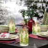imageEldnacele Christmas Tree Glass Flameless Candles Remote and Timer Battery Operated Flickering LED Pillar Candles Warm White Light 3 Pack Dinner Xmas Festival Gift Holiday DecorGreen3456 InchGlass Christmas tree