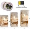 imageEldnacele Christmas Tree Glass Flameless Candles Remote and Timer Battery Operated Flickering LED Pillar Candles Warm White Light 3 Pack Dinner Xmas Festival Gift Holiday DecorGreen3456 InchSnowman