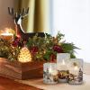 imageEldnacele Christmas Tree Glass Flameless Candles Remote and Timer Battery Operated Flickering LED Pillar Candles Warm White Light 3 Pack Dinner Xmas Festival Gift Holiday DecorGreen3456 InchSanta