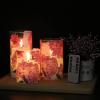 imageEldnacele Christmas Tree Glass Flameless Candles Remote and Timer Battery Operated Flickering LED Pillar Candles Warm White Light 3 Pack Dinner Xmas Festival Gift Holiday DecorGreen3456 InchRed