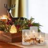 imageEldnacele Christmas Tree Glass Flameless Candles Remote and Timer Battery Operated Flickering LED Pillar Candles Warm White Light 3 Pack Dinner Xmas Festival Gift Holiday DecorGreen3456 InchSnowman