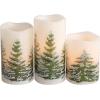 imageEldnacele Christmas Flickering Flameless Candles with 6 Hour Timer Silver Snowflake Decal Battery Operated Real Wax LED Pillar Candles Home Tabletop Holiday Decor3Pcs3456 InchesGreen Tree