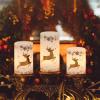 imageEldnacele Christmas Flickering Flameless Candles with 6 Hour Timer Silver Snowflake Decal Battery Operated Real Wax LED Pillar Candles Home Tabletop Holiday Decor3Pcs3456 InchesGold Deer