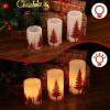 imageEldnacele Christmas Flickering Flameless Candles with 6 Hour Timer Silver Snowflake Decal Battery Operated Real Wax LED Pillar Candles Home Tabletop Holiday Decor3Pcs3456 InchesRed Tree