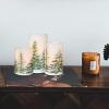 imageEldnacele Christmas Flickering Flameless Candles with 6 Hour Timer Silver Snowflake Decal Battery Operated Real Wax LED Pillar Candles Home Tabletop Holiday Decor3Pcs3456 InchesGreen Tree