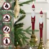 imageEldnacele Christmas Taper Flameless Candles with Remote and Timer Battery Operated Hand Painting Snowman 3D Wick Flickering Real Wax LED Candles Tabletop Holiday Xmas Decorations 2Pcs079quot114quotSanta