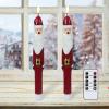 imageEldnacele Christmas Taper Flameless Candles with Remote and Timer Battery Operated Hand Painting Snowman 3D Wick Flickering Real Wax LED Candles Tabletop Holiday Xmas Decorations 2Pcs079quot114quotSanta