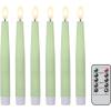 imageEldnacele Christmas Taper Flameless Candles with Remote and Timer Battery Operated Hand Painting Snowman 3D Wick Flickering Real Wax LED Candles Tabletop Holiday Xmas Decorations 2Pcs079quot114quot6 Pack Green Short