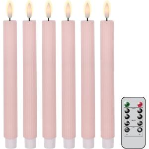 imageEldnacele Christmas Taper Flameless Candles with Remote and Timer Battery Operated Hand Painting Snowman 3D Wick Flickering Real Wax LED Candles Tabletop Holiday Xmas Decorations 2Pcs079quot114quot6 Pack Pink