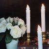 imageBattery Operated Taper Candle Lights Led Window Candles with Remote Warm White Bright Flickering Bulb 4 Pack with Gold Candle Holders and Suction Cups ChristmasWeddingBirthdayPartyDecoration