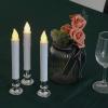 imageBattery Operated Taper Candle Lights Led Window Candles with Remote Warm White Bright Flickering Bulb 4 Pack with Silver Candle Holders and Suction Cups ChristmasWeddingBirthdayPartyDecoration
