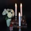 imageBattery Operated Taper Candle Lights Led Window Candles with Remote Warm White Bright Flickering Bulb 4 Pack with Silver Candle Holders and Suction Cups ChristmasWeddingBirthdayPartyDecoration