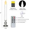 imageBattery Operated Taper Candle Lights Led Window Candles with Remote Warm White Bright Flickering Bulb 4 Pack with Silver Candle Holders and Suction Cups ChristmasWeddingBirthdayPartyDecoration