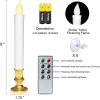 imageEldnacele 8 Pcs Flameless Window Taper Candles with Gold Holder and Suction Cups LED Battery Operated Flickering Electric Candles Remote and Timer Candlestick Christmas Home Wedding Dcor 9 Inch