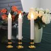 imageEldnacele 8 Pcs Flameless Window Taper Candles with Gold Holder and Suction Cups LED Battery Operated Flickering Electric Candles Remote and Timer Candlestick Christmas Home Wedding Dcor 9 Inch