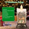 imageEldnacele Christmas Music Snow Globe Lantern with 6H Timer Battery Operated ampamp USB Powered Lighted Snowman Family Singing Snow Globe Candle Lamp Spinning Water Glitters Xmas Holiday DecorSnowman Sleigh Deer