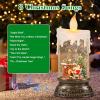 imageEldnacele Christmas Music Snow Globe Lantern with 6H Timer Battery Operated ampamp USB Powered Lighted Snowman Family Singing Snow Globe Candle Lamp Spinning Water Glitters Xmas Holiday DecorSanta Christmas Tree