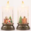 imageEldnacele Christmas Music Snow Globe Lantern with 6H Timer Battery Operated ampamp USB Powered Lighted Snowman Family Singing Snow Globe Candle Lamp Spinning Water Glitters Xmas Holiday DecorSanta Christmas Tree