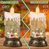 imageEldnacele Christmas Music Snow Globe Lantern with 6H Timer Battery Operated ampamp USB Powered Lighted Snowman Family Singing Snow Globe Candle Lamp Spinning Water Glitters Xmas Holiday DecorSnowy Cabin Scene