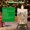 imageEldnacele Christmas Music Snow Globe Lantern with 6H Timer Battery Operated ampamp USB Powered Lighted Snowman Family Singing Snow Globe Candle Lamp Spinning Water Glitters Xmas Holiday DecorSnowman Family