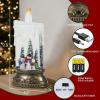 imageEldnacele Christmas Music Snow Globe Lantern with 6H Timer Battery Operated ampamp USB Powered Lighted Snowman Family Singing Snow Globe Candle Lamp Spinning Water Glitters Xmas Holiday DecorSnowman Family