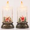 imageEldnacele Christmas Music Snow Globe Lantern with 6H Timer Battery Operated ampamp USB Powered Lighted Snowman Family Singing Snow Globe Candle Lamp Spinning Water Glitters Xmas Holiday DecorSanta Claus Reindeer