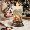 imageEldnacele Christmas Music Snow Globe Lantern with 6H Timer Battery Operated ampamp USB Powered Lighted Snowman Family Singing Snow Globe Candle Lamp Spinning Water Glitters Xmas Holiday DecorSanta Christmas Tree