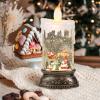 imageEldnacele Christmas Music Snow Globe Lantern with 6H Timer Battery Operated ampamp USB Powered Lighted Snowman Family Singing Snow Globe Candle Lamp Spinning Water Glitters Xmas Holiday DecorSnowman Sleigh Deer
