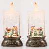 imageEldnacele Christmas Music Snow Globe Lantern with 6H Timer Battery Operated ampamp USB Powered Lighted Snowman Family Singing Snow Globe Candle Lamp Spinning Water Glitters Xmas Holiday DecorSnowman Sleigh Deer