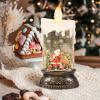 imageEldnacele Christmas Music Snow Globe Lantern with 6H Timer Battery Operated ampamp USB Powered Lighted Snowman Family Singing Snow Globe Candle Lamp Spinning Water Glitters Xmas Holiday DecorSanta Claus Reindeer