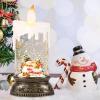 imageEldnacele Christmas Music Snow Globe Lantern with 6H Timer Battery Operated ampamp USB Powered Lighted Snowman Family Singing Snow Globe Candle Lamp Spinning Water Glitters Xmas Holiday DecorSnowman