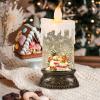 imageEldnacele Christmas Music Snow Globe Lantern with 6H Timer Battery Operated ampamp USB Powered Lighted Snowman Family Singing Snow Globe Candle Lamp Spinning Water Glitters Xmas Holiday DecorSnowman