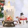 imageEldnacele Christmas Music Snow Globe Lantern with 6H Timer Battery Operated ampamp USB Powered Lighted Snowman Family Singing Snow Globe Candle Lamp Spinning Water Glitters Xmas Holiday DecorSanta Claus Reindeer