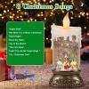 imageEldnacele Christmas Music Snow Globe Lantern with 6H Timer Battery Operated ampamp USB Powered Lighted Snowman Family Singing Snow Globe Candle Lamp Spinning Water Glitters Xmas Holiday DecorSnowy Cabin Scene