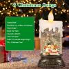 imageEldnacele Christmas Music Snow Globe Lantern with 6H Timer Battery Operated ampamp USB Powered Lighted Snowman Family Singing Snow Globe Candle Lamp Spinning Water Glitters Xmas Holiday DecorSnowman