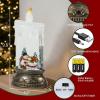 imageEldnacele Christmas Music Snow Globe Lantern with 6H Timer Battery Operated ampamp USB Powered Lighted Snowman Family Singing Snow Globe Candle Lamp Spinning Water Glitters Xmas Holiday DecorSnowman