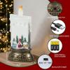 imageEldnacele Christmas Music Snow Globe Lantern with 6H Timer Battery Operated ampamp USB Powered Lighted Snowman Family Singing Snow Globe Candle Lamp Spinning Water Glitters Xmas Holiday DecorSnowy Cabin Scene