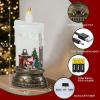 imageEldnacele Christmas Music Snow Globe Lantern with 6H Timer Battery Operated ampamp USB Powered Lighted Snowman Family Singing Snow Globe Candle Lamp Spinning Water Glitters Xmas Holiday DecorSanta Christmas Tree