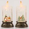 imageEldnacele Christmas Music Snow Globe Lantern with 6H Timer Battery Operated ampamp USB Powered Lighted Snowman Family Singing Snow Globe Candle Lamp Spinning Water Glitters Xmas Holiday DecorSnowman
