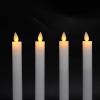 imageEldnacele Flameless Flickering Taper Candles with Remote and Timer Window Candles Warm Real Wax Unscented 952 Pack Ivory for Home Wedding Party Christmas Decoration4 Pack White
