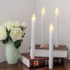 imageEldnacele Flameless Flickering Taper Candles with Remote and Timer Window Candles Warm Real Wax Unscented 952 Pack Ivory for Home Wedding Party Christmas Decoration4 Pack White