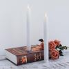 imageEldnacele Flameless Flickering Taper Candles with Remote and Timer Window Candles Warm Real Wax Unscented 952 Pack Ivory for Home Wedding Party Christmas DecorationIvory