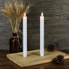 imageEldnacele Flameless Flickering Taper Candles with Remote and Timer Window Candles Warm Real Wax Unscented 952 Pack Ivory for Home Wedding Party Christmas Decoration2 Pack White