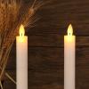 imageEldnacele Flameless Flickering Taper Candles with Remote and Timer Window Candles Warm Real Wax Unscented 952 Pack Ivory for Home Wedding Party Christmas Decoration2 Pack White