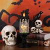imageEldnacele Halloween Snow Globe Candles Lighted Lamp USB Powered Battery Operated Spooky Spinning Water Glittering Tornado Flameless Candles Skeleton Hand Holder Halloween Centerpiece DecorCastleCWitch